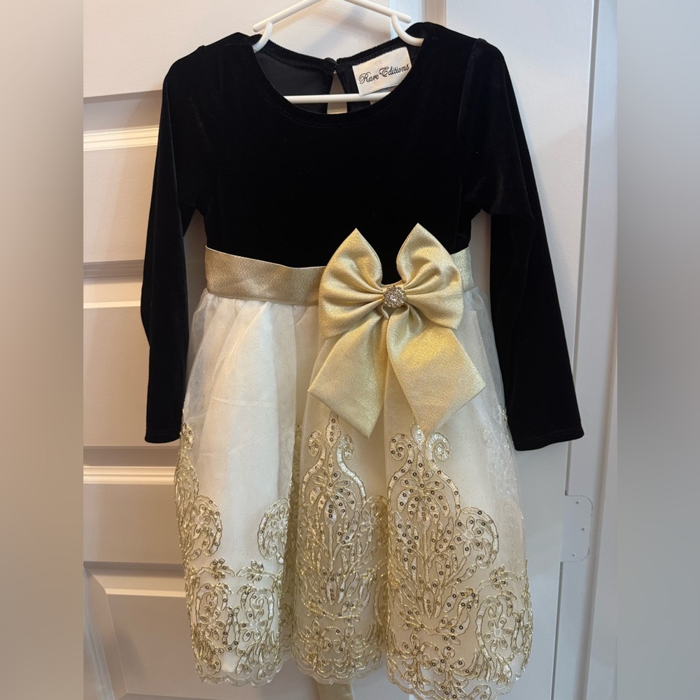 Rare Editions Black and Gold embellished Dress